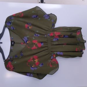 Mossimo olive green flowy top, size S
